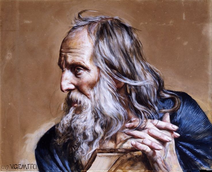 "Le Philosophe", peinture de Vicenzo Gemito