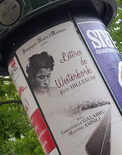 Affiche de la pièce de théâtre Lettres de Westerbork, par Etty Hillesum, Compagnie Nuits d'Auteurs